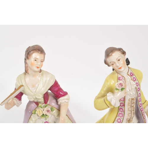 57 - Rudolf Kammer - Two 20th Century German continental china porcelain figurines by Rudolf Kammer depic... 