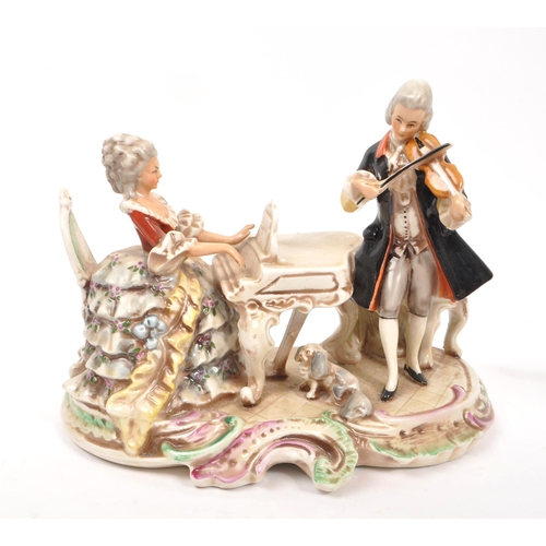 58 - A collection of 20th Century continental possibly German china porcelain figurines to include a larg... 