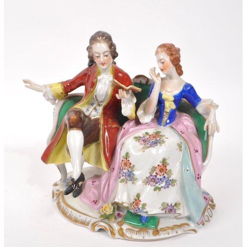 58 - A collection of 20th Century continental possibly German china porcelain figurines to include a larg... 