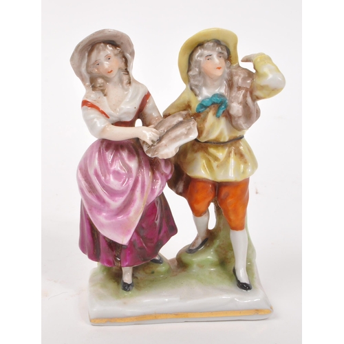 58 - A collection of 20th Century continental possibly German china porcelain figurines to include a larg... 