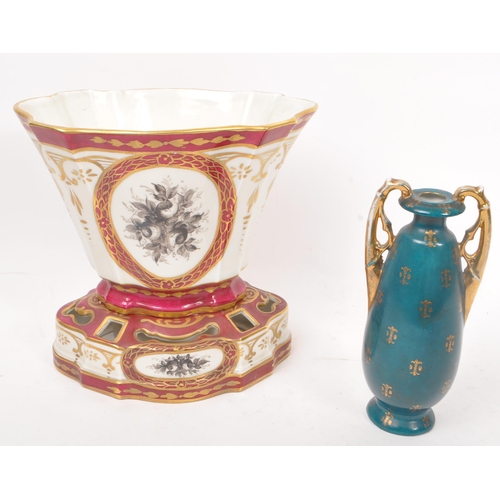 60 - Two early 20th Century continental china porcelain items to include a Austrian / Vienna style twin h... 