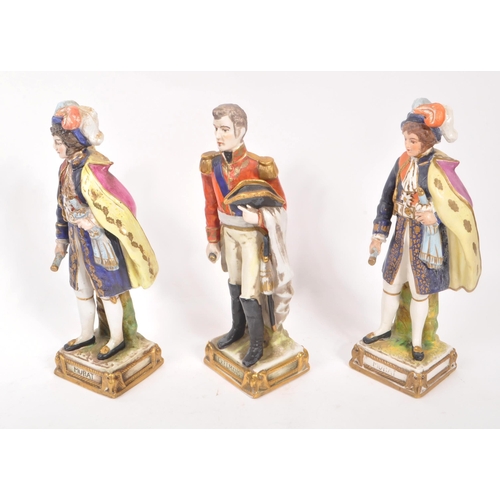 61 - A collection of three 20th Century continental believed French porcelain figurines to include two fi... 