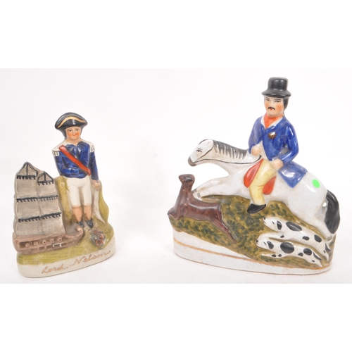 62 - Staffordshire - A collection of 19th Century and later ceramic Staffordshire items to include four h... 