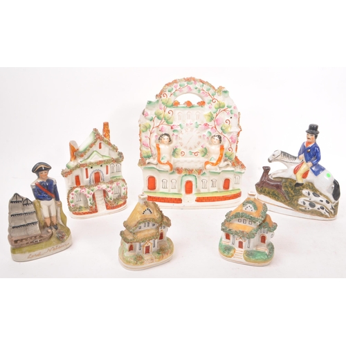 62 - Staffordshire - A collection of 19th Century and later ceramic Staffordshire items to include four h... 