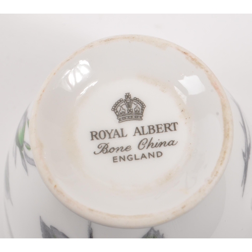 66 - Royal Albert - A 20th Century vintage bone china tea / coffee service in the black rose pattern havi... 