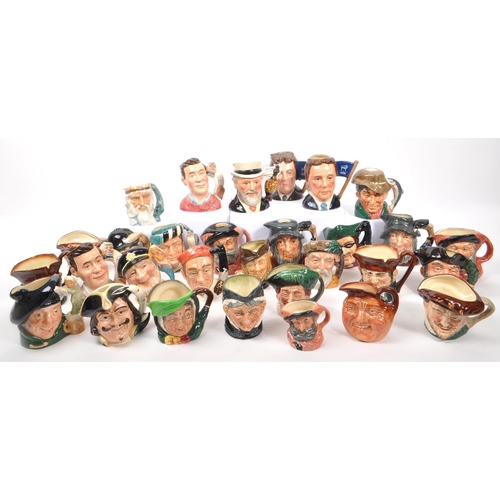 76 - Royal Doulton - A large collection of approx thirty china small toby / character jugs comprising of ... 