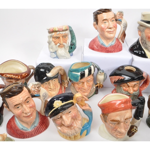 76 - Royal Doulton - A large collection of approx thirty china small toby / character jugs comprising of ... 