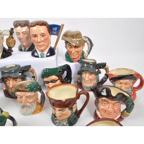 76 - Royal Doulton - A large collection of approx thirty china small toby / character jugs comprising of ... 