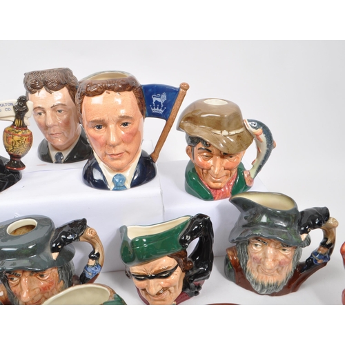 76 - Royal Doulton - A large collection of approx thirty china small toby / character jugs comprising of ... 