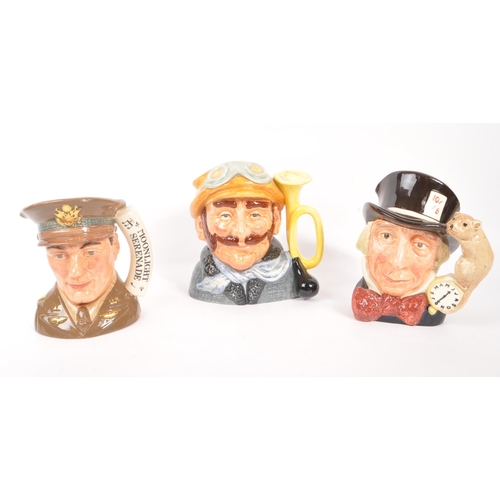 81 - Royal Doulton - A collection of three 20th Century ceramic Royal Doulton character jugs / mugs to in... 