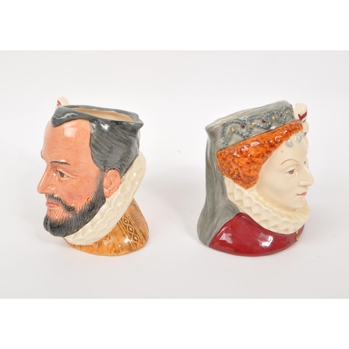 93 - Royal Doulton - A pair of small 20th Century ceramic Royal Doulton limited edition character jugs is... 