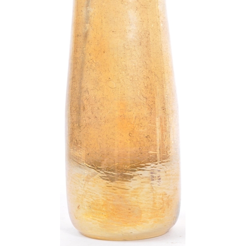 188 - A contemporary studio art glass bubble shattered effect table vase. With thick curved rim into a cir... 