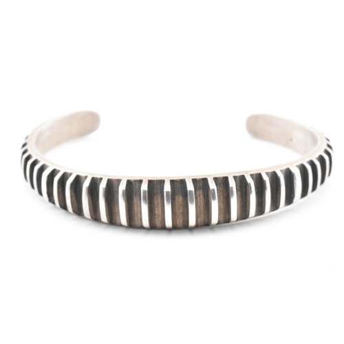 176 - An Anna Greta Eker Norwegian silver open cuff bangle. The Anna Greta Eker sterling silver open cuff ... 