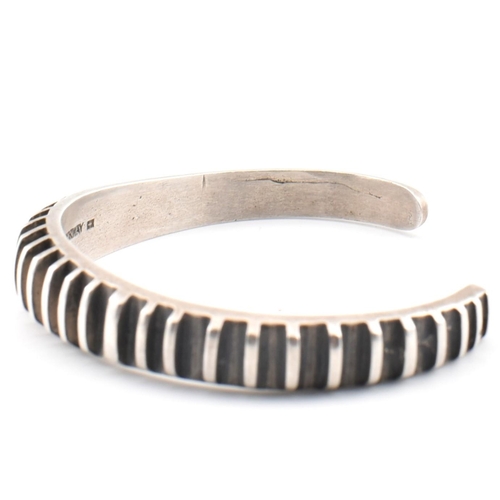 176 - An Anna Greta Eker Norwegian silver open cuff bangle. The Anna Greta Eker sterling silver open cuff ... 