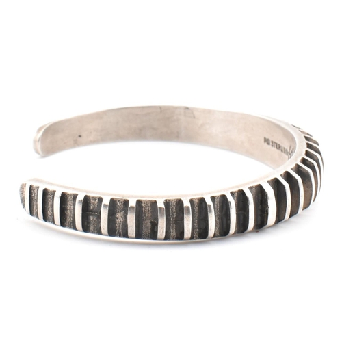 176 - An Anna Greta Eker Norwegian silver open cuff bangle. The Anna Greta Eker sterling silver open cuff ... 