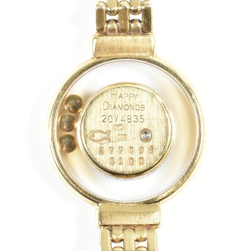 18 - A Chopard 18ct gold Happy Diamonds ladies wristwatch. The 18ct gold Chopard ladies wristwatch having... 