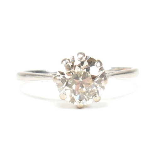 24A - A 1930s 18ct gold and diamond solitaire ring. The ring having an eight claw mounted old European cut... 