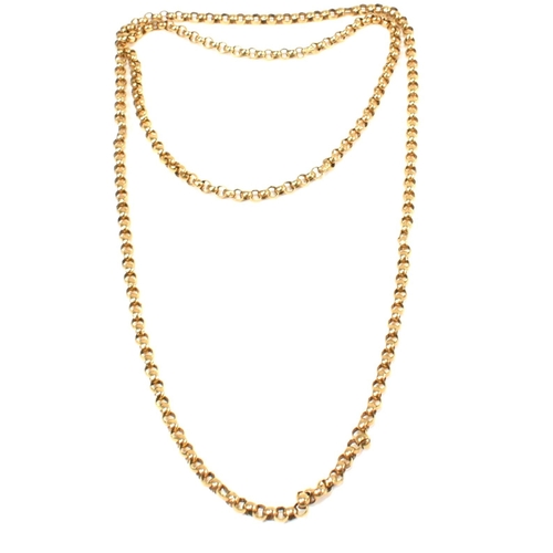 36 - A 9ct gold belcher chain necklace. The 9ct yellow gold belcher chain marked 9ct to links. Measures 8... 