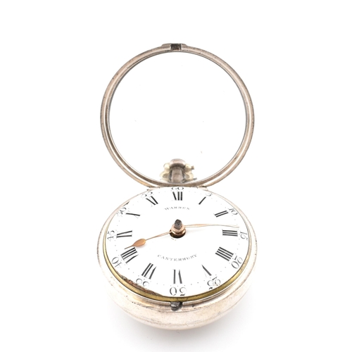 59 - A cased George III hallmarked silver Warren Canterbury pocket watch. The Warren Canterbury pocket wa... 