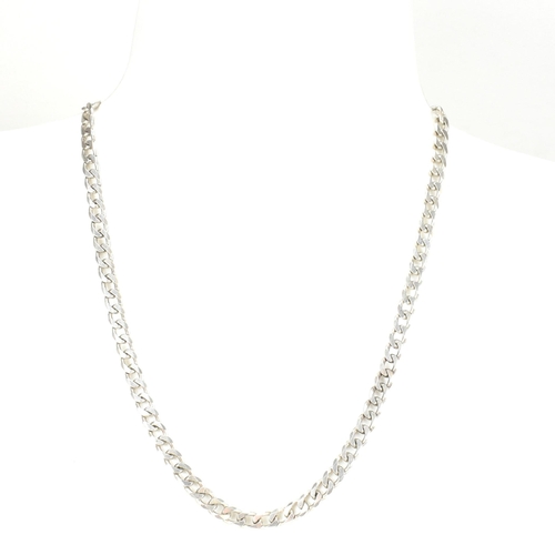 66 - A hallmarked 9ct white gold curb link chain necklace. The white gold curb link chain necklace hallma... 