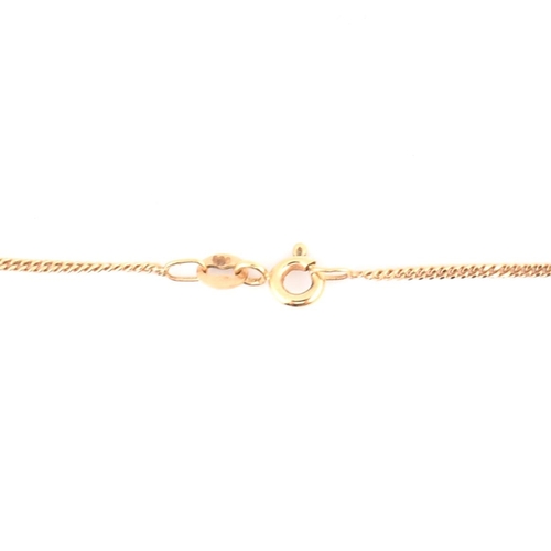 81 - A hallmarked Italian 9ct gold and diamond pendant necklace. The 9ct yellow gold curb link chain neck... 