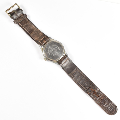 92 - A Lathin Swiss gentleman's wristwatch. The Lathin watch having a tropical dial with two sub dials an... 