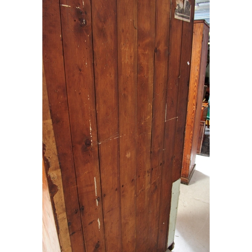 1008 - A pair of early 20th century oak wood church / Sunday school cupboards. The cupboards raised on plin... 