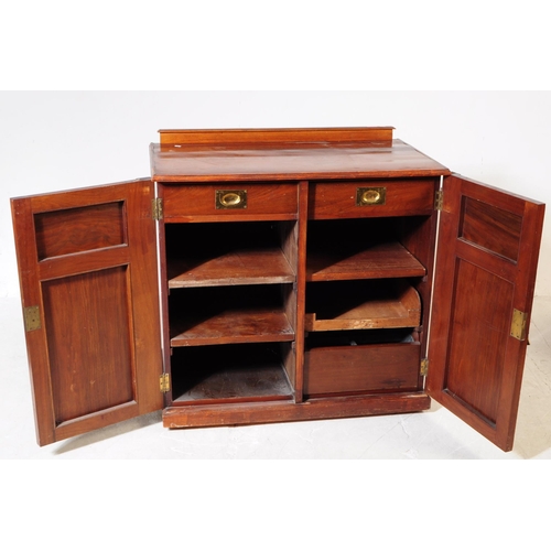 1014 - A 19th century Victorian mahogany Art Nouveau cabinet cupboard. The cupboard raised on a plinth base... 