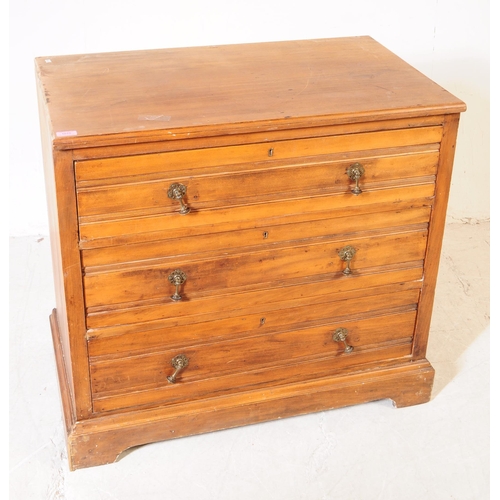 1015 - An early 20th century Arts and Crafts satin walnut cottage chest of drawers. The chest of drawers ra... 