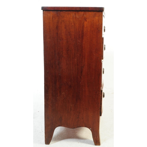 1049 - A 19th century George III bow front mahogany chest of drawers. The chest having a four drawer config... 