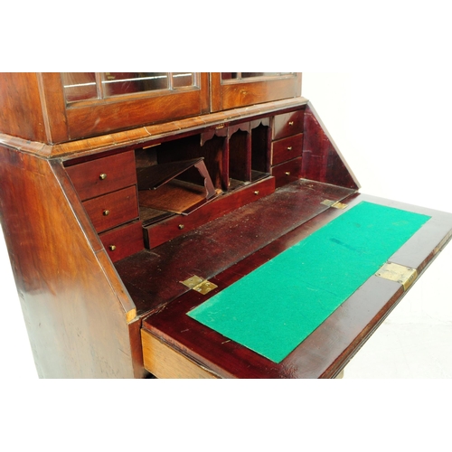 1059 - A 18th century George III mahogany library bookcase. The bookcase having astragal glazed twin doors ... 