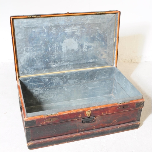 1112 - A 19th century 'Marshall Improved Air & Water Tight Chest'. The chest trunk being mounted with black... 