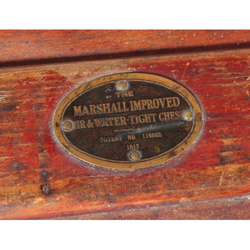 1112 - A 19th century 'Marshall Improved Air & Water Tight Chest'. The chest trunk being mounted with black... 