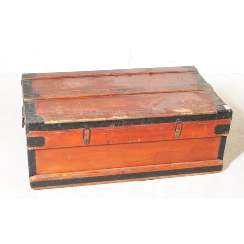 1112 - A 19th century 'Marshall Improved Air & Water Tight Chest'. The chest trunk being mounted with black... 