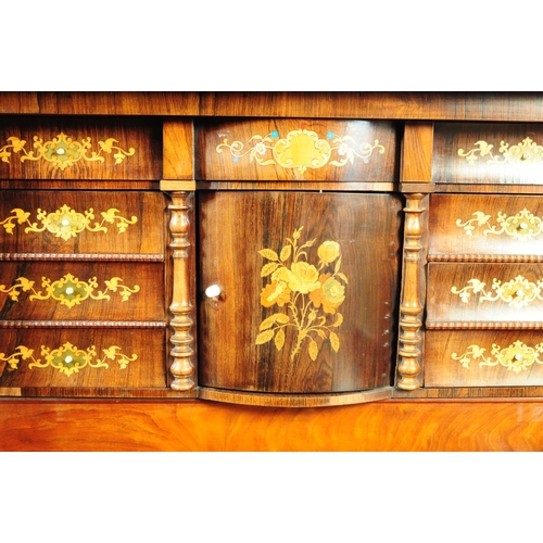 1124 - A 19th century Biedermeier walnut secretaire abittant desk. The secretaire raised on turned bun feet... 