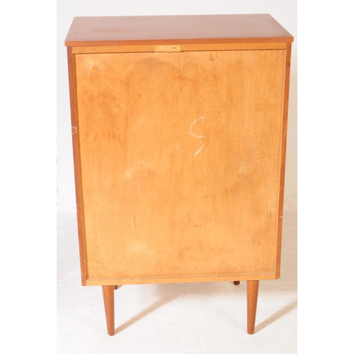 586 - British Modern Design - A mid 20th century teak veneer pedestal chest of drawers. The chest of drawe... 