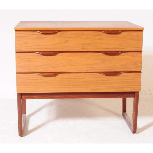 595 - Europa Furniture - A mid 20th century Europa Furniture teak veneer chest of drawers and dressing tab... 