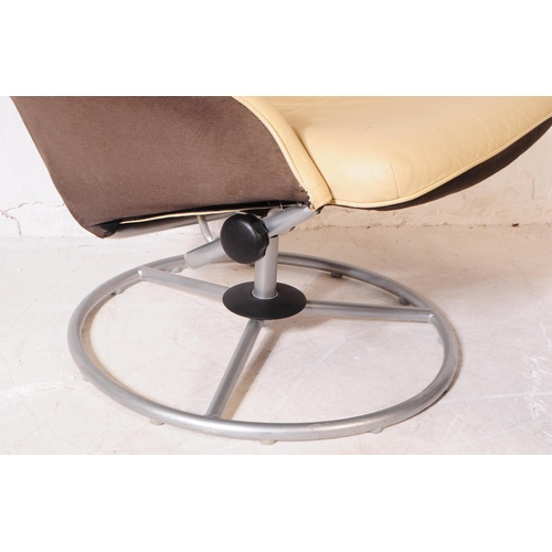 623 - Ikea - A vintage 20th century circa 1970s easy swivel armchair. Having a rectangular back rest with ... 