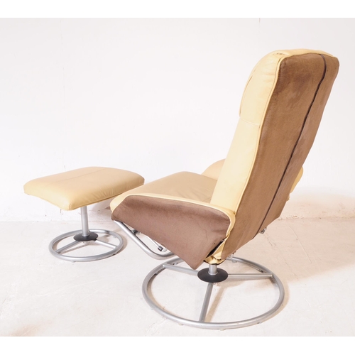 623 - Ikea - A vintage 20th century circa 1970s easy swivel armchair. Having a rectangular back rest with ... 