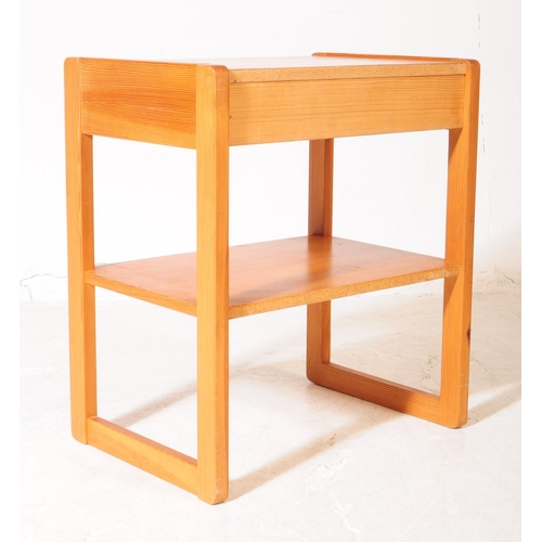 625 - British Modern Design - late 20th century pine side / hall table. Rectangular form with quadrille st... 