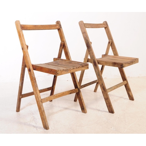 635 - British Modern Design - Set of eight vintage teak folding garden outdoor chairs. With slatted seat, ... 