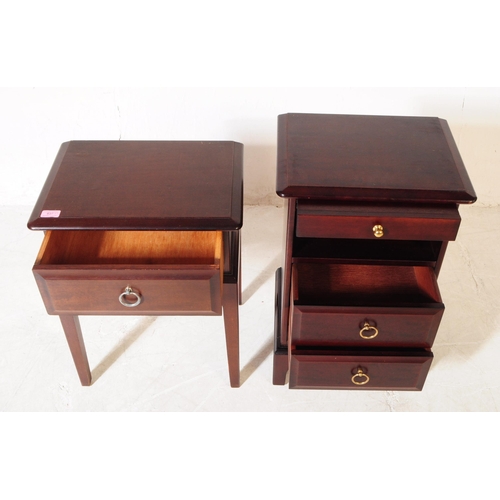 637 - Stag Furniture - Minstrel Range - Two retro 20th century bedside tables / cabinets. One leggy with f... 