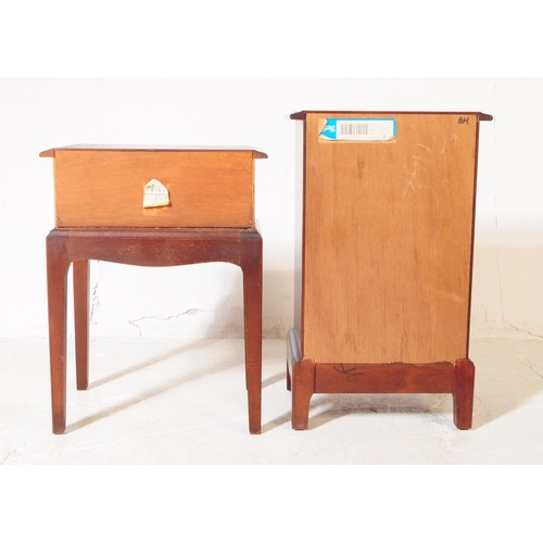 637 - Stag Furniture - Minstrel Range - Two retro 20th century bedside tables / cabinets. One leggy with f... 