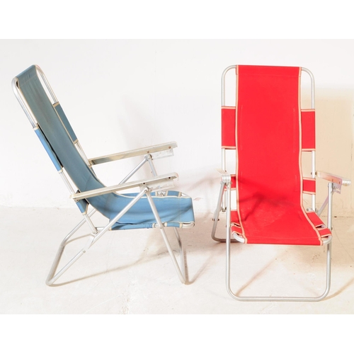 640 - Fleetway - Aerolite, Miami. A pair of retro 20th century folding chairs. With metal tubular construc... 