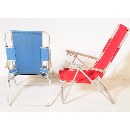 640 - Fleetway - Aerolite, Miami. A pair of retro 20th century folding chairs. With metal tubular construc... 