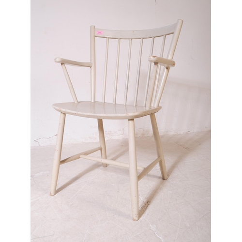 644 - Borge Mogensen 42 chair - Mid century scandinavian painted beech wood armchair. Having a stick back ... 