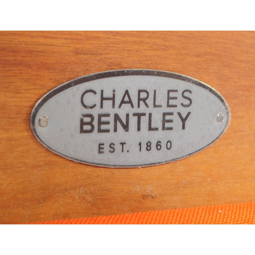 686 - Charles Bentley - A pair of contemporary hardwood garden deck chairs. Solid wood teak frames and arm... 