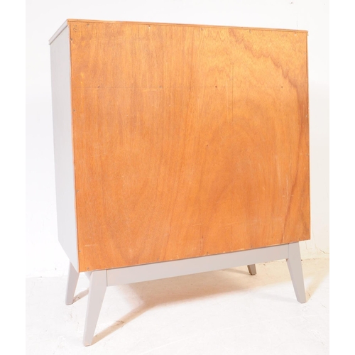 690 - British Modern Design - Mid 20th century tall sideboard / cabinet finished in grey with Mini Moderns... 