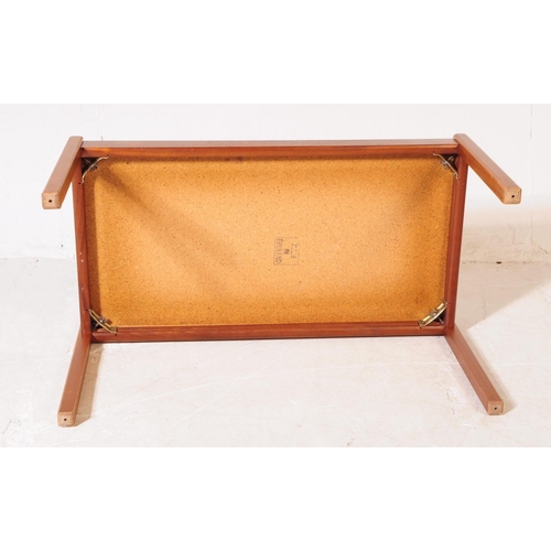 691 - British Modern Design - Mid century teak tile top coffee / occasional table. Rectangular form with t... 