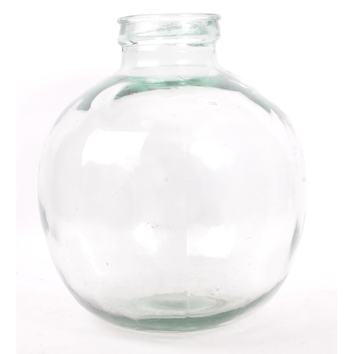 694 - A vintage 20th century glass globular carboy / terrarium. Circular opening into clear glass bulbous ... 